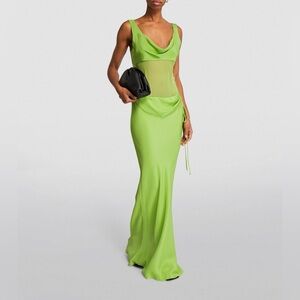 CHRISTOPHER ESBER Sheer-detail silk satin gown